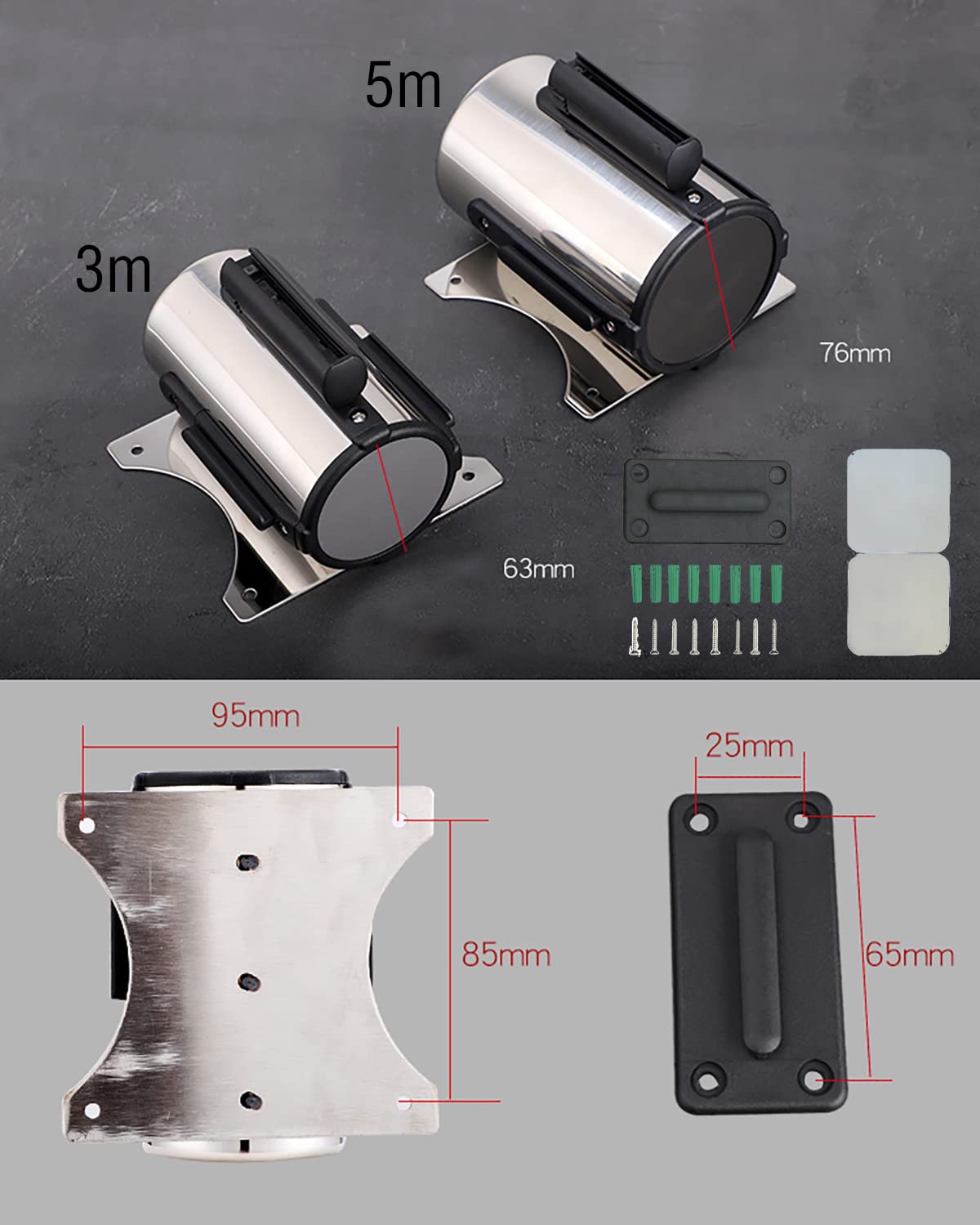 Barrera retráctil para Colas, Cinta seguridad Acero inoxidable para Control multitudes, montada pared, para tiendas, aeropuertos y bancos