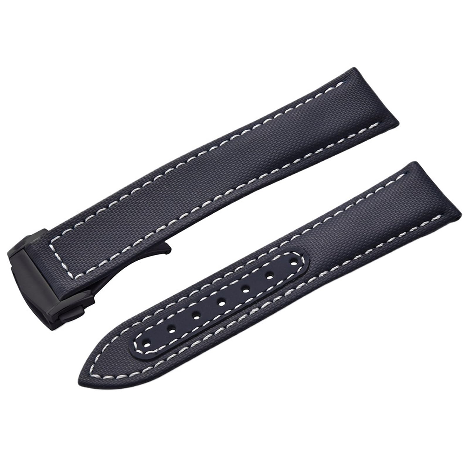 Generico Cinturino ibrido in pelle e tela per vele - Stile tela, cinturino da uomo da 20/22 mm