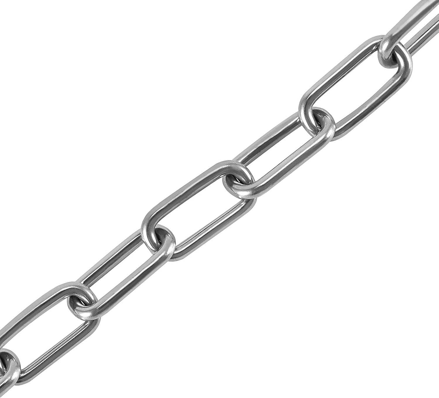 FUNSUEI Stainless Steel Chain, 2mm x 65 Feet, Heavy Duty Metal Chain, Decorative Chains for Clothes Hanging, Guardrail, Lifting Chain, Pet Chain, Anti-Theft Chain, Silver