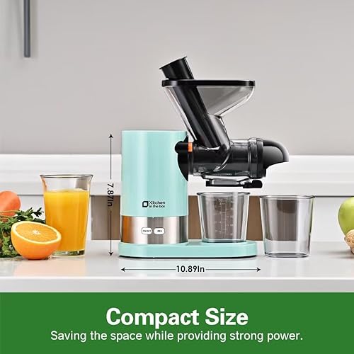 Miniatura 6 de Kitchen in the box Exprimidor, pequeño exprimidor de prensa en frío para una sola porción, máquina exprimidora de verduras y frutas para uso diario,