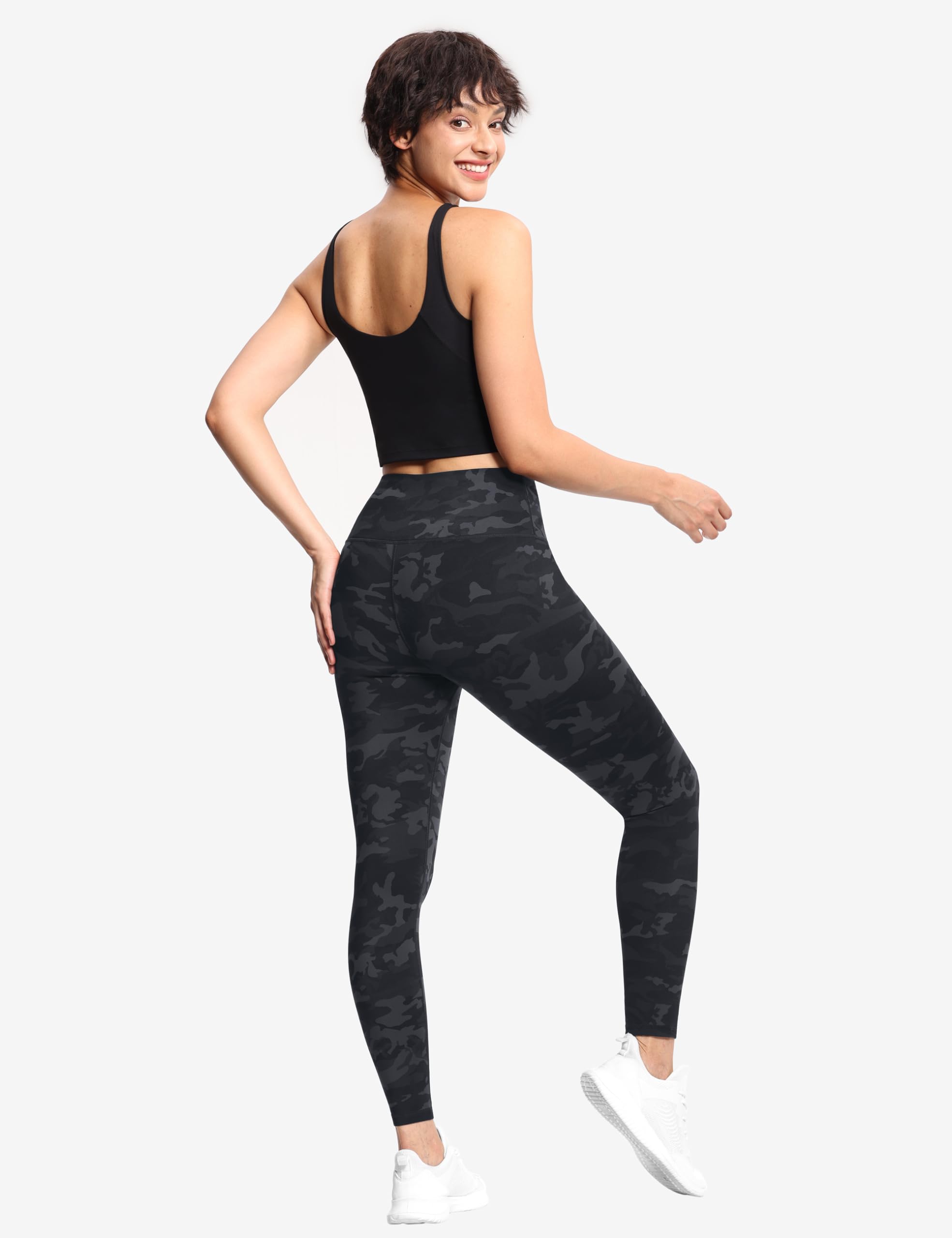 THE GYM PEOPLE Leggings de entrenamiento de cintura alta para mujer, suaves, control de abdomen, a prueba de sentadillas, pantalones de yoga y correr