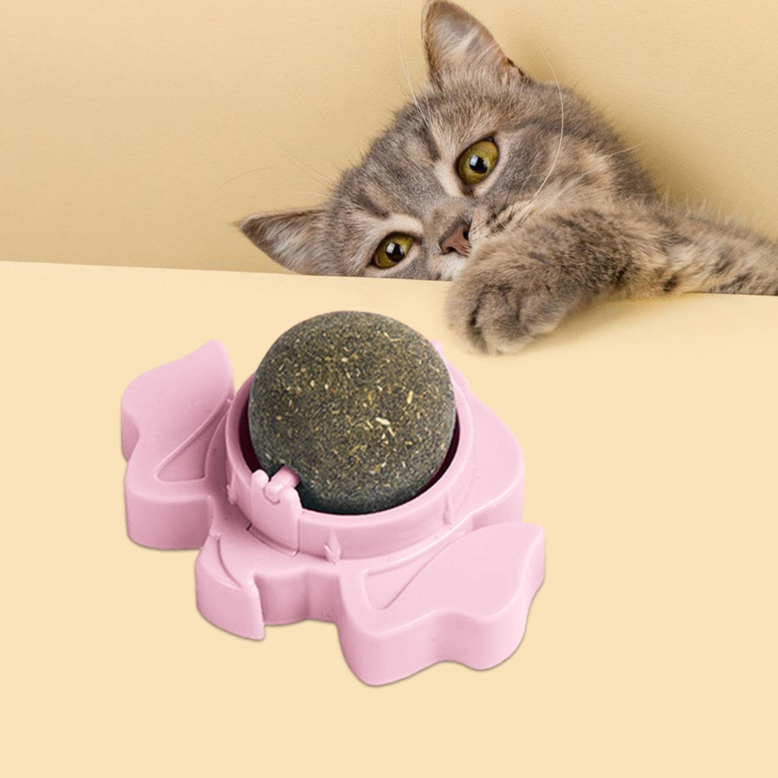 Catnip Wandbal | Biologisch kattenspeelgoed | Eetbaar kattenspeelgoed, Kitten Likken Speelgoed, Eetbaar kattenlikkend speelgoed, Kat kauwspeelgoed, Tandenreiniging Cat Bite Toy, Draaibaar Indoor Catnip Wandbal | Biologisch kattenspeelgoed | Eetbaar kattenspeelgoed, Kitten Likken Speelgoed, Eetbaar kattenlikkend speelgoed, Kat kauwspeelgoed, Tandenreiniging Cat Bite Toy, Draaibaar Indoor