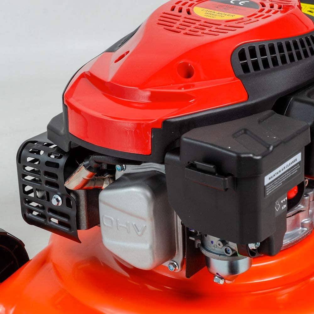 Rasaerba a Scoppio con Motore 4 Tempi 144CC 2,5kW 3,5HP con Capacità Cesto di Raccolta 45LT Tosaerba a Spinta Taglio Regolabile 25-75mm Ampiezza di Taglio 457mm