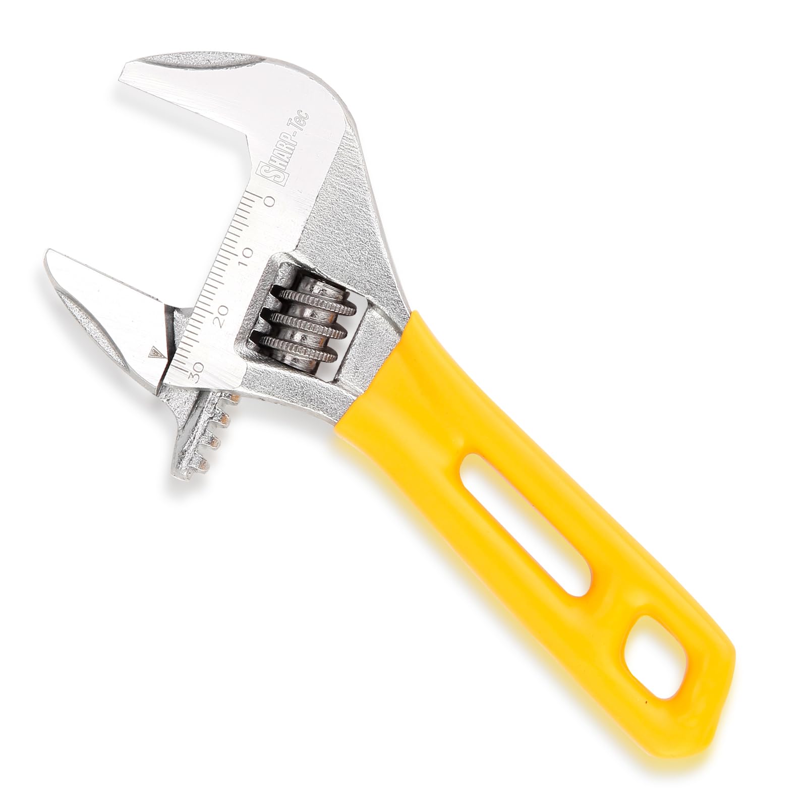 Sharp-tec Llave ajustable pequeña de 125 mm, llave de fontanero delgada y delgada, apertura máxima de 30 mm de ancho, llave ajustable para residuos de lavabo debajo del fregadero, herramienta de mano