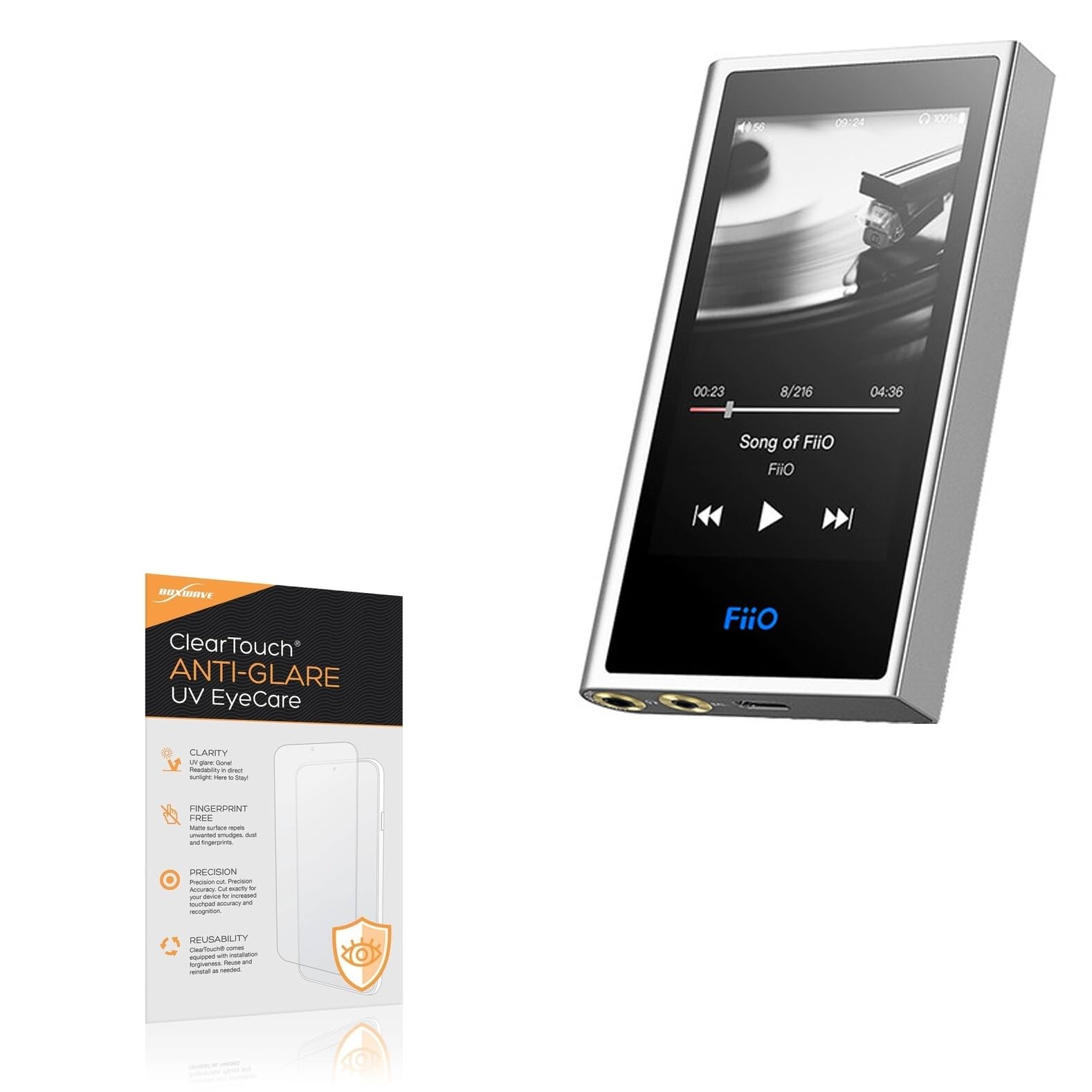 BoxWave Screen Protector Compatible With FiiO M9 - ClearTouch Anti-Glare Anti-UV EyeCare (2-Pack), Filters out Harmful Blue Light Reduce Fatigue