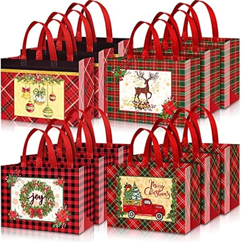 Whaline 12Pcs Christmas Tote Bags Set Cover