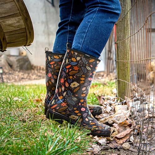 Image of HISEA Women's Rain Boots Waterproof Mid Calf Garden Farm Rubber Boots