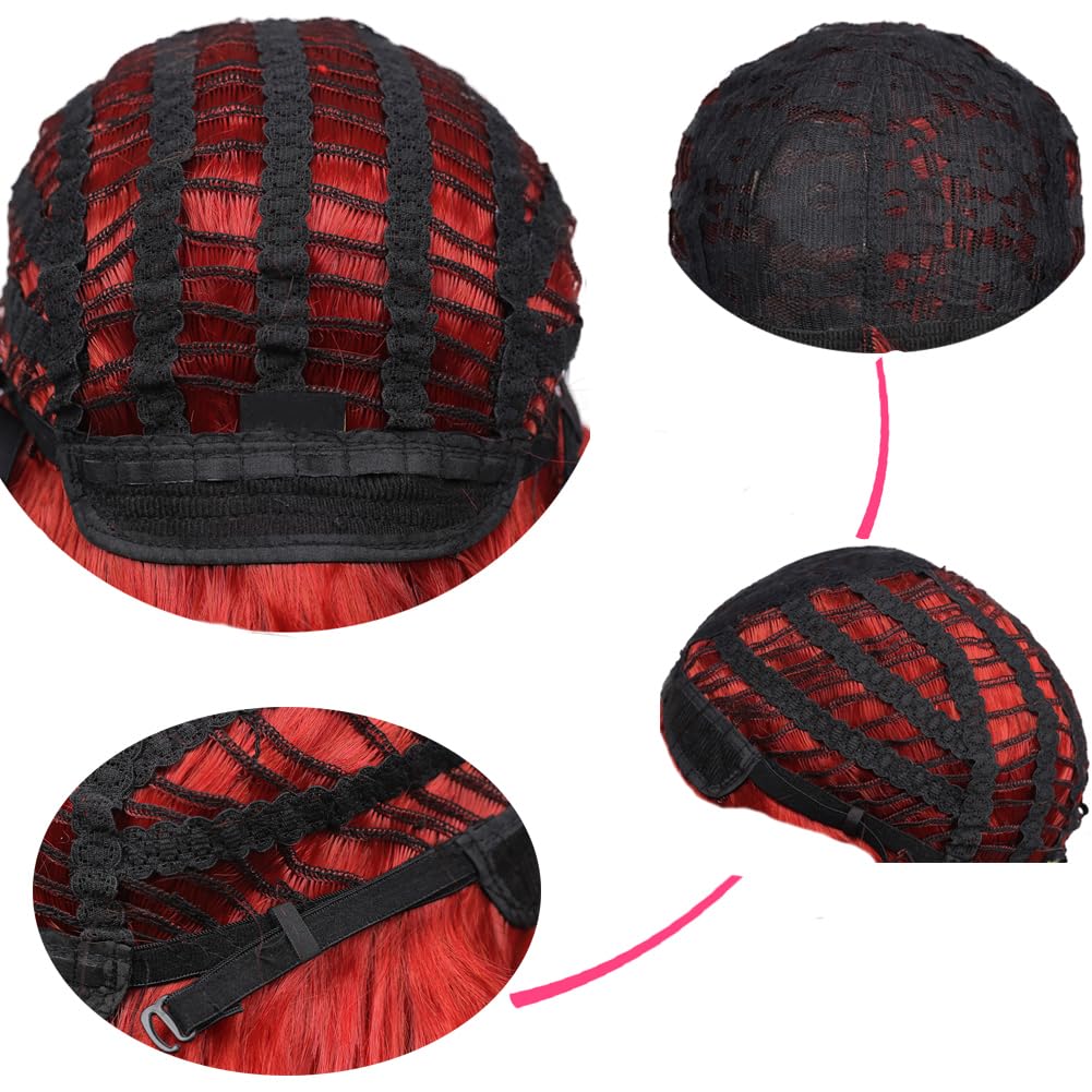 Baruisi Long Curly Wavy Red Wigs for Women Side Part Natural Looking Cosplay Synthetic Fiber Wig Heat Resistant Replacement Hair - Image 6