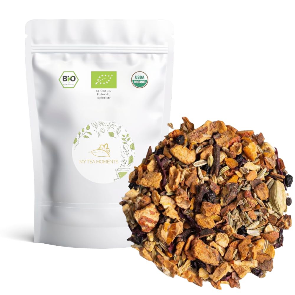 Chai Frutal Cultivo Sostenible a Granel 100 Gramos - Cultivo Sostenible - Ingredientes Naturales: Anís, Baya de Saúco, Canela, Cardamomo, Clavo, Cúrcuma, Hibisco, Hinojo, Jengibre, Manzana, Regaliz.