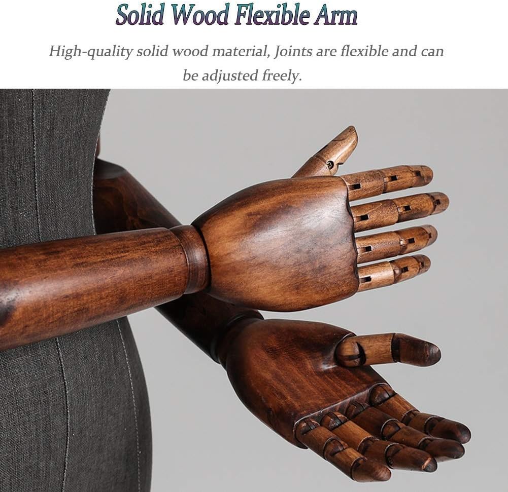 Female Tailors Dummy Mannequin Torso Mannequin Stand, Adjustable Women's Set Clothing Mannequin, Large Manikin Torso Dress Form for Y-Neck Top, Pants and Shoes, Black