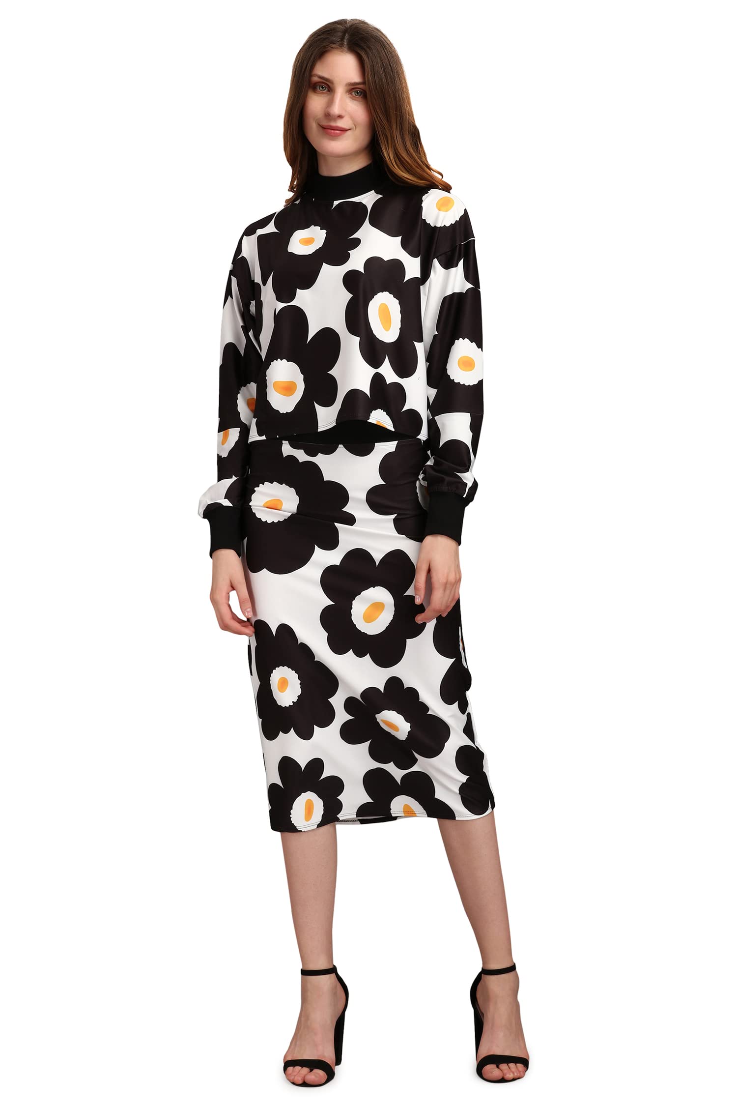Purvaja Women's Polyester Blend Cocktail Midi Dress (Maxi-028-Omelette-S_White