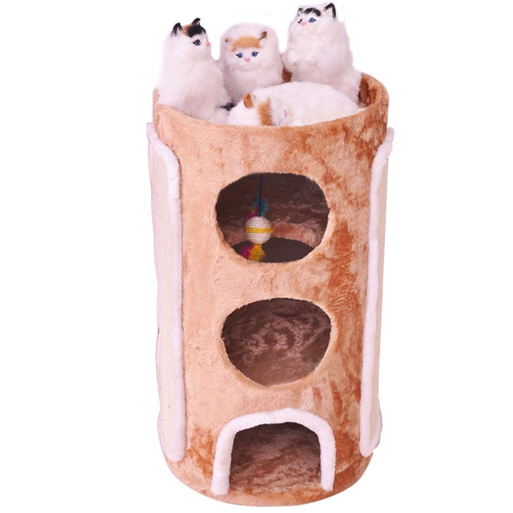 Cat tower solide en sisal contre l'ennui des chatons avec condo et jouets