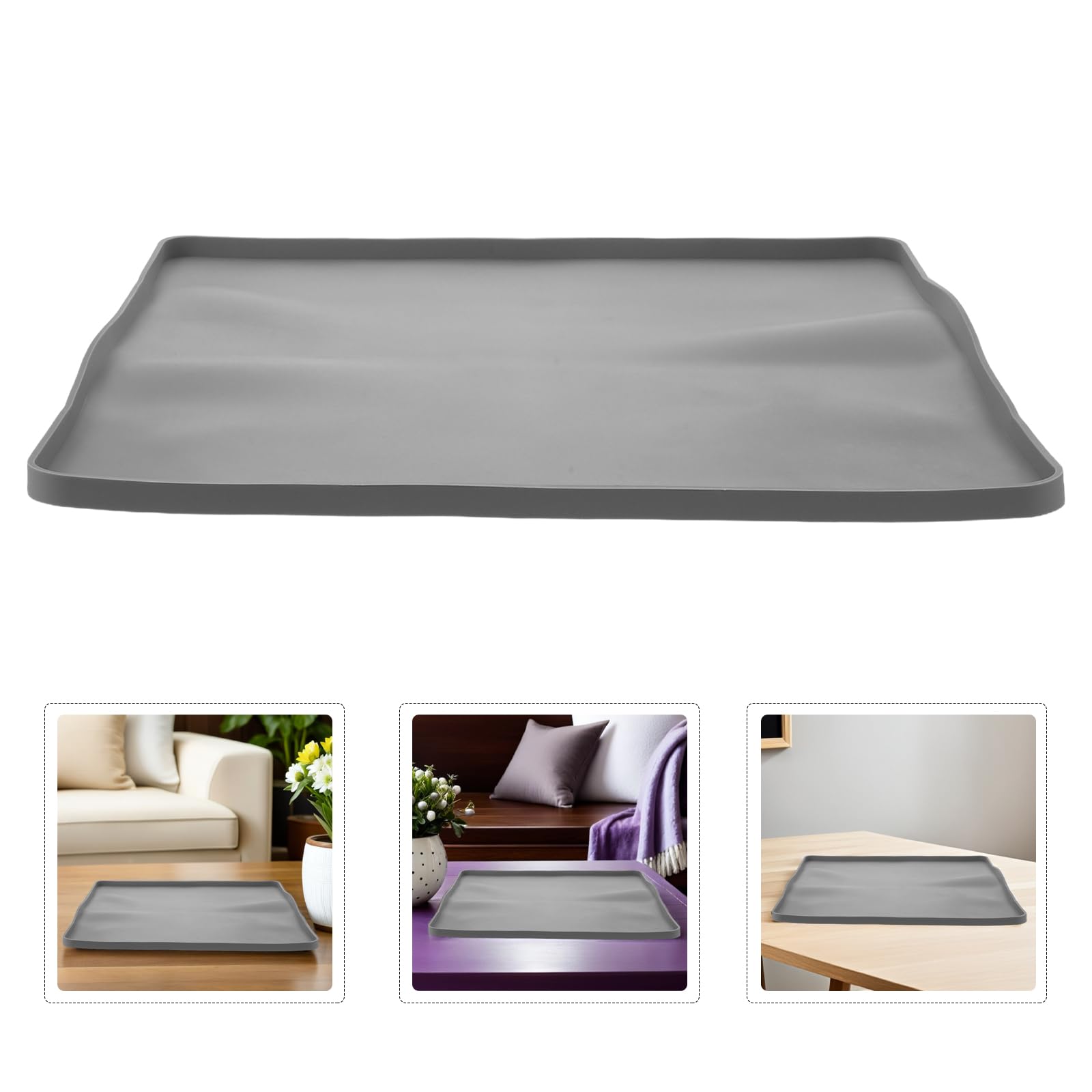 Vassoio Raccogli Gocce per Deumidificatore in Silicone 40x40 Cm con Bordo Rialzato Antiscivolo, Tappetino Raccogligocce per Umidificatori, Protezione Pavimenti e Superfici per