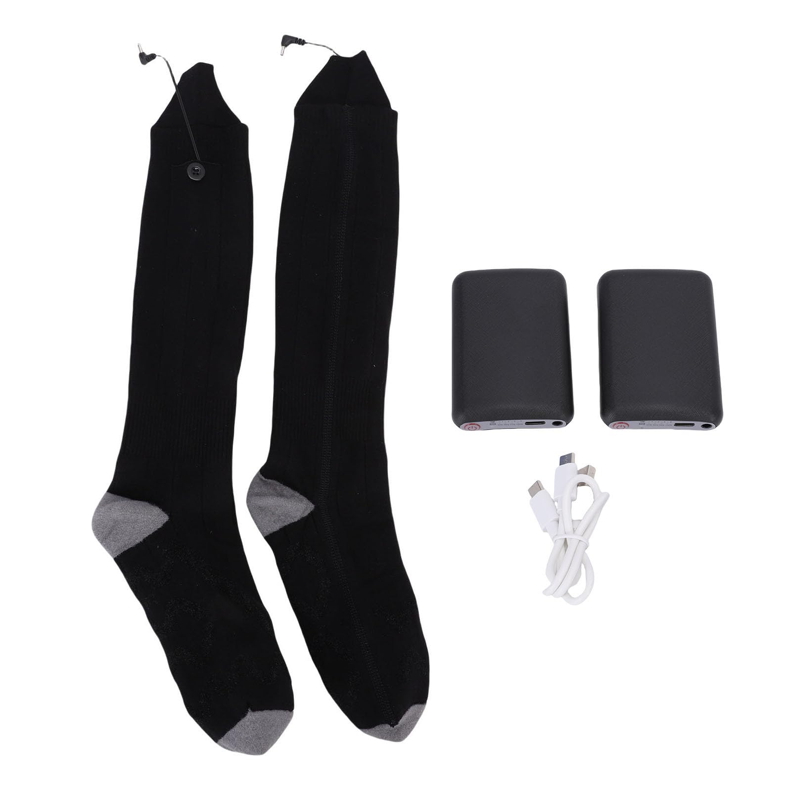 RiToEasysports Calcetines Térmicos Recargables Hombres Mujeres, Calentadores de Pies con Batería con Control de Temperatura Inteligente, Calcetines de Invierno Eléctricos Lavables para Esquí