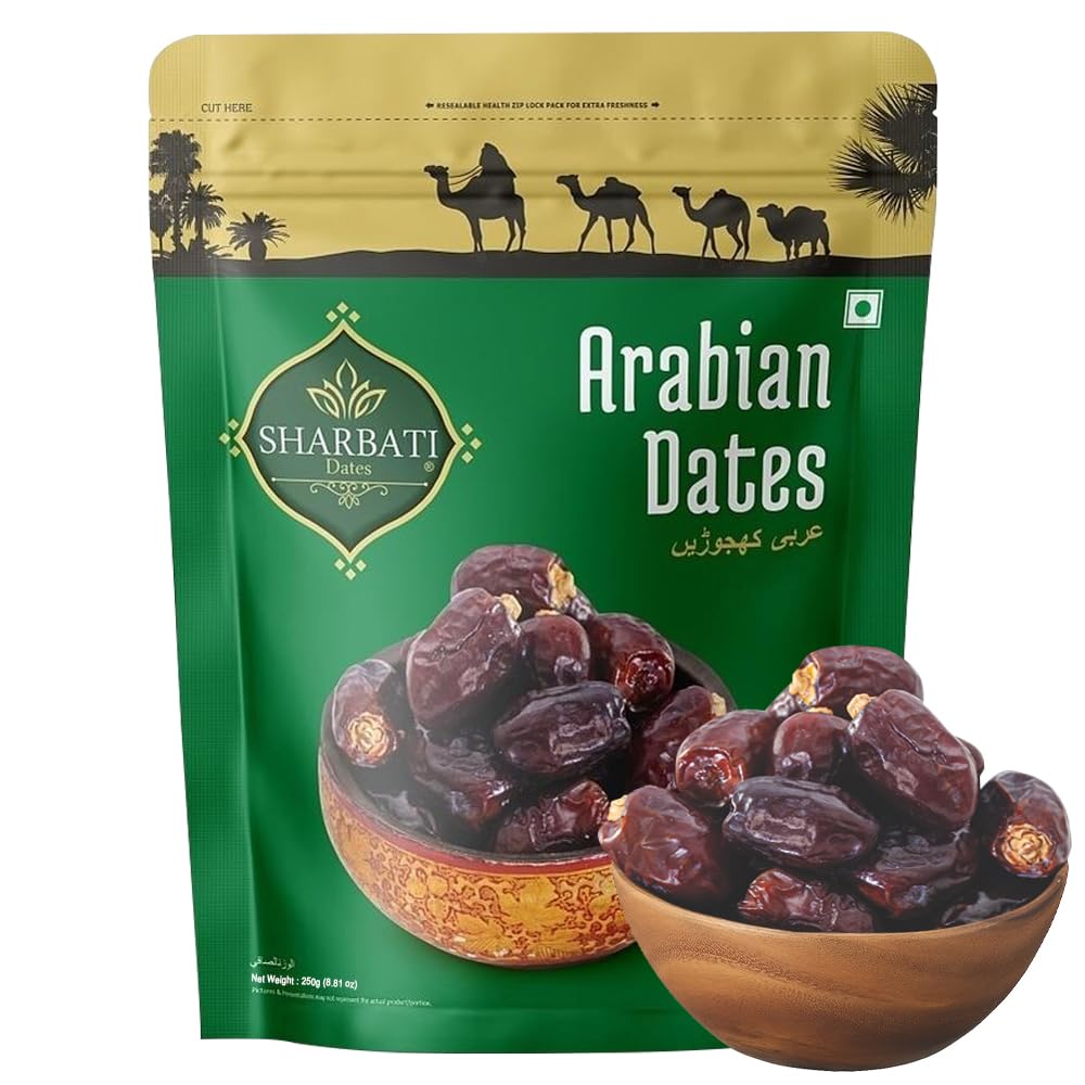 SHARBATI DATES Premium Dates Fresh Arabian Dates 250 Grams With High In Fibre & Rich Source Of Iron|Gluten Free|No Preservatives |100% Vegan|Wet Khajoor|Khajur|Date Fruits (B0CVGST4X7) Amazon Price History, Amazon Price Tracker