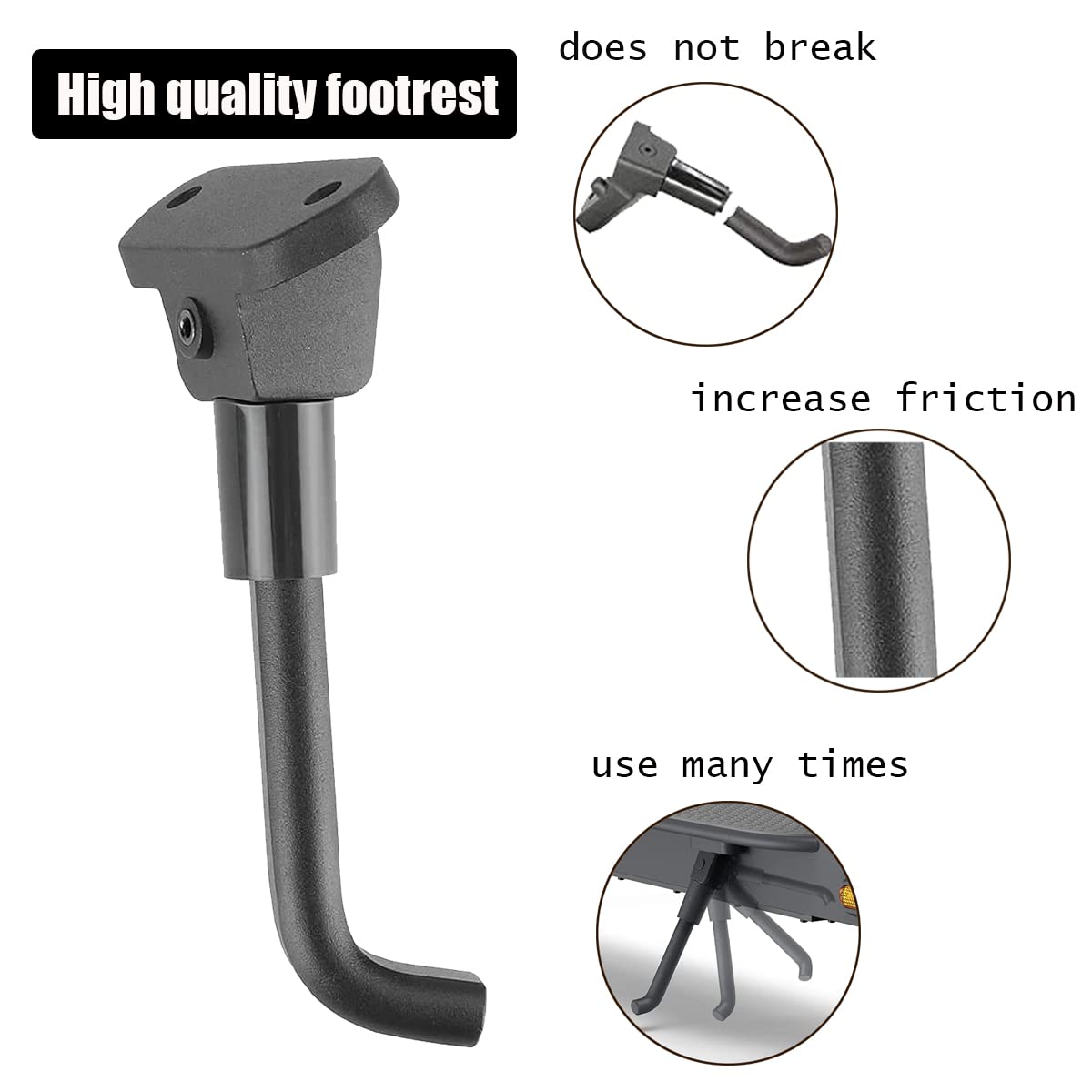 Stand Kickstand for M365/Pro/Pro 2/1S/3/4pro Electric Scooter Parts Replacement Black Alloy