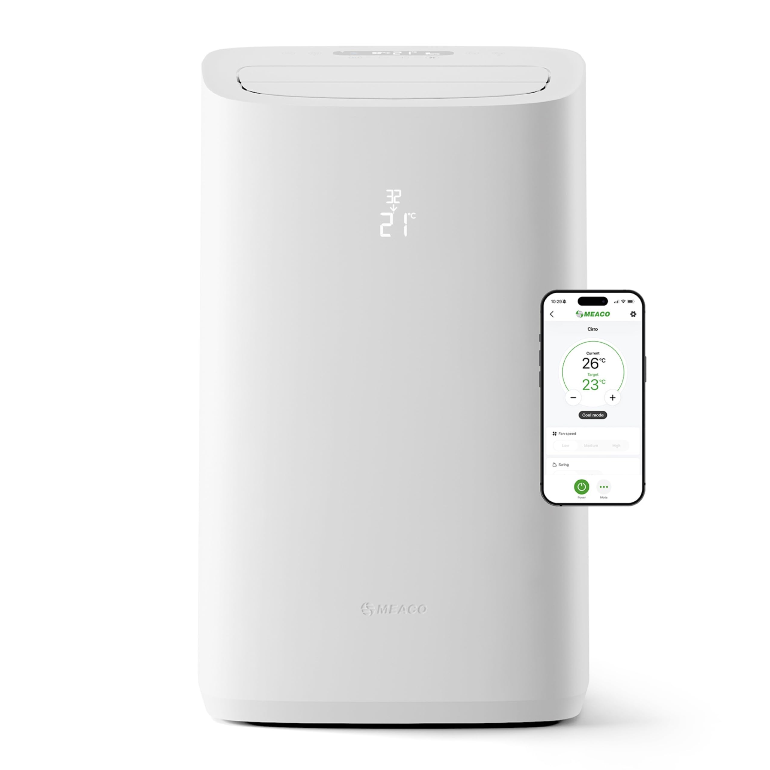 Meaco cool pro Cirro Aire Acondicionado Portátil 12000 BTU Frío, WiFi, Alexa y Google Assistant, desde 45 dB, Deshumidificador, para Estancias de 20-30 m², Kit de Ventana