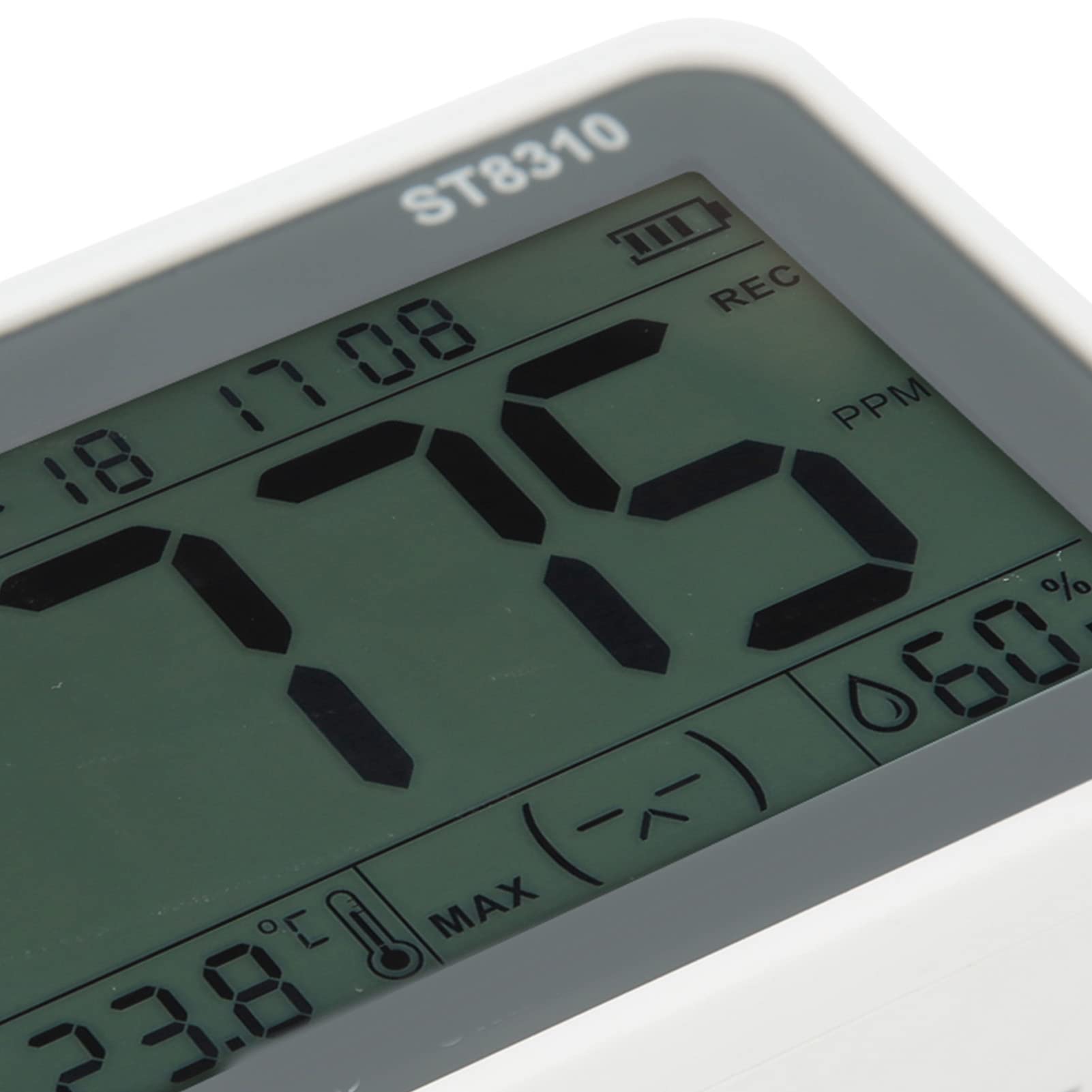 Hyuduo Monitor de Calidad del Aire Detector LCD de CO2 con Probador de Temperatura y Humedad ST8310 Monitor de Dióxido de Carbono Pantalla en Tiempo Real para Oficina, Dormitorio, Sala de Estar,