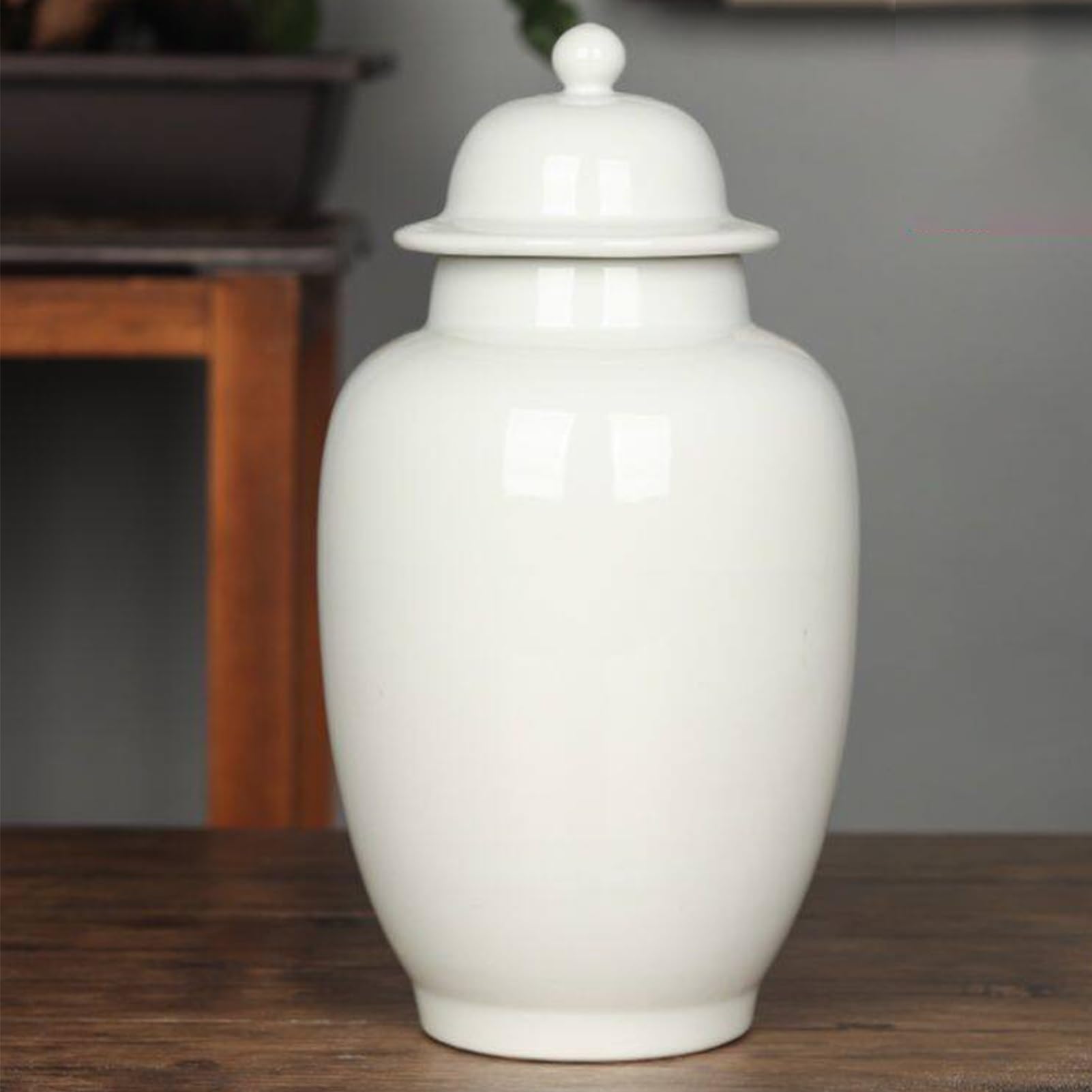 Ceramiczny Storage Container, Pojemnik do przechowywania z Pokrywką, Pojemnik na Musli o Dużej Pojemności do Fasoli, Kukurydzy, Pszenicy, Płatków Owsianych, Pojemnika(5.5x10.4in/14x26.5cm)