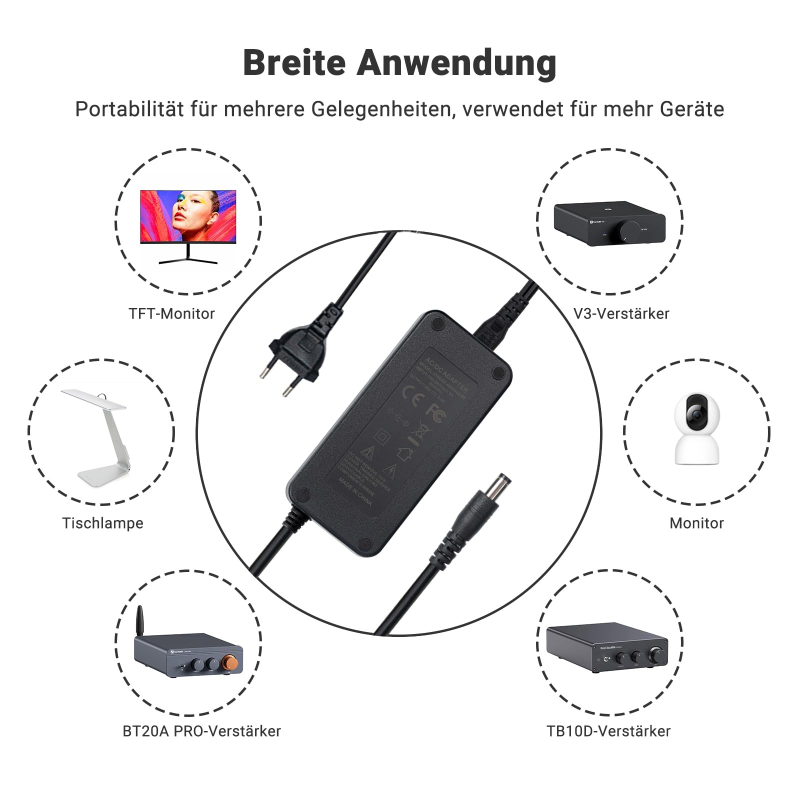 Fosi Audio 48V 5A Netzteil Versorgung für Home Audio Bluetooth Stereo Receiver Verstärker Mini Hi-Fi Class D Integrated Amp