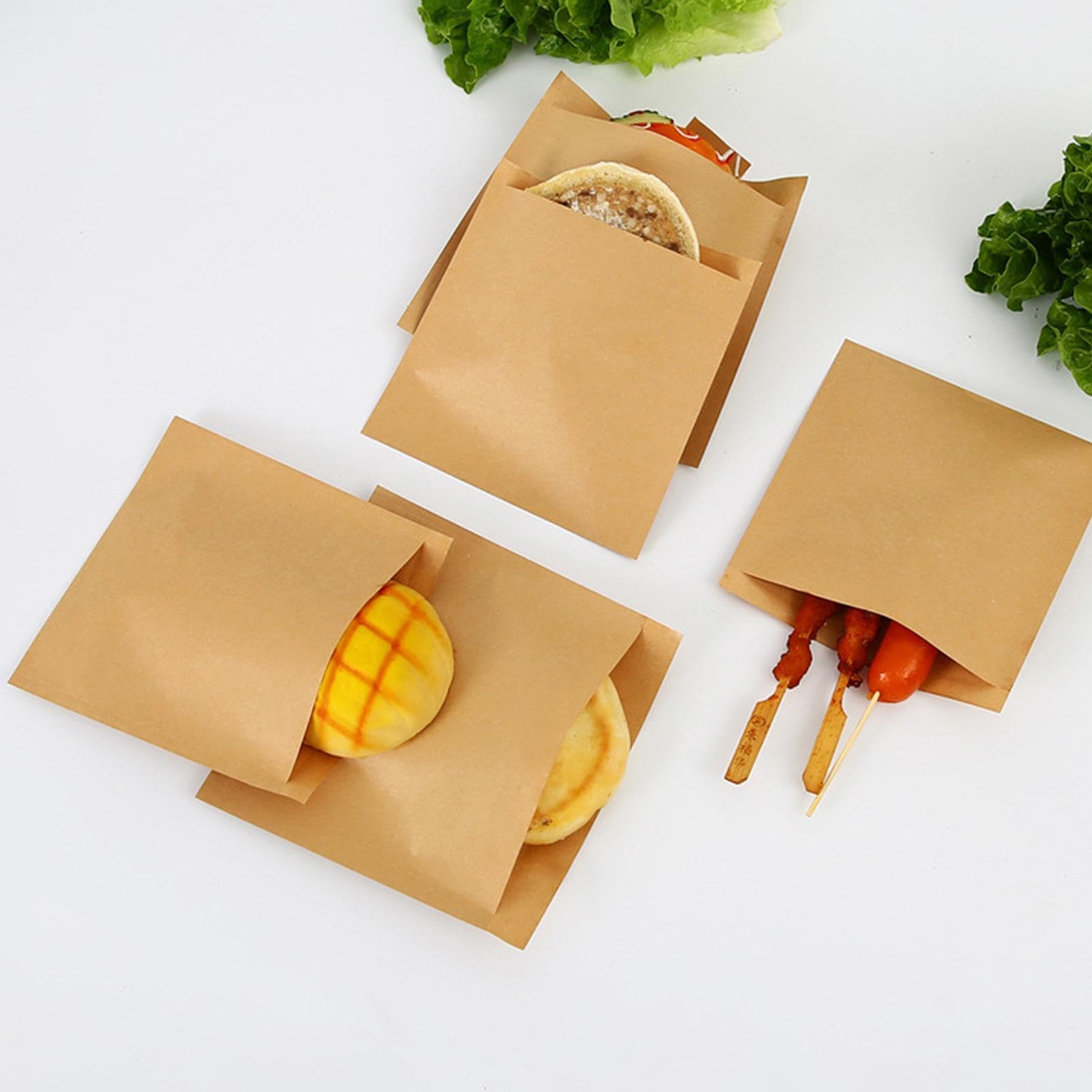 Bolsas de Papel para Alimentos 600 Unidades Envoltorios Alimenticios | Bolsas Papel Para Panadería En El Hogar, La Cocina, Almuerzo, Picnic, Camping, Escuela, Trabajo Y Restaurante