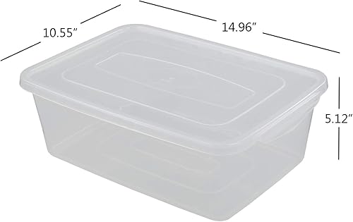 Miniatura 2 de Contenedores de almacenamiento de plástico de 14 cuartos de galón con tapa, caja de cierre transparente, juego de 4