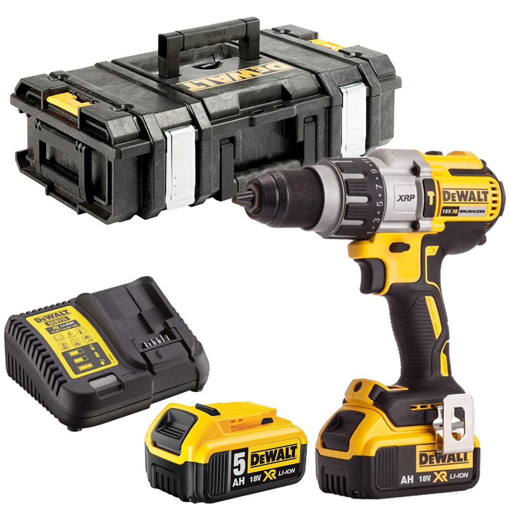 Dewalt DCD996N 18V Brushless Combi Drill with 2 x 5.0Ah Batteries & Charger in Tool Box