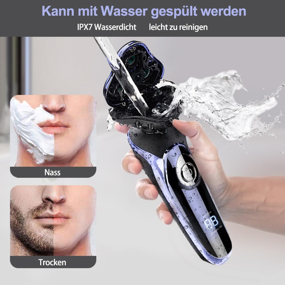 Rasierer Herren elektrisch Elektrorasierer Shaver 5in1 Rotationsrasierer