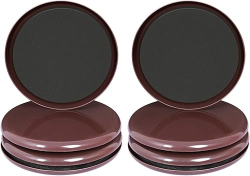 Paquete de 8 deslizadores de muebles grandes reutilizables para alfombras, almohadillas móviles de muebles de 5 pulgadas, deslizadores de alfombra