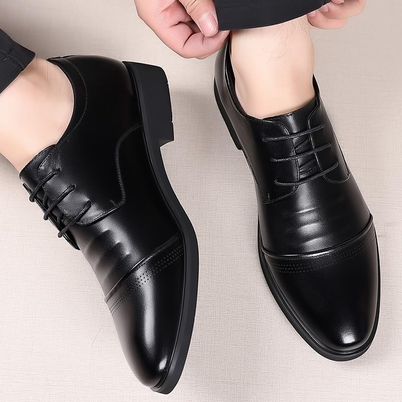 Men's Casual Business Oxford Dress Shoes Men Modern Pointed Toe Leather Casual Scale Pattern Comfort Formal Shoes Comfort Hand Stitched Formal Derby Shoes3
