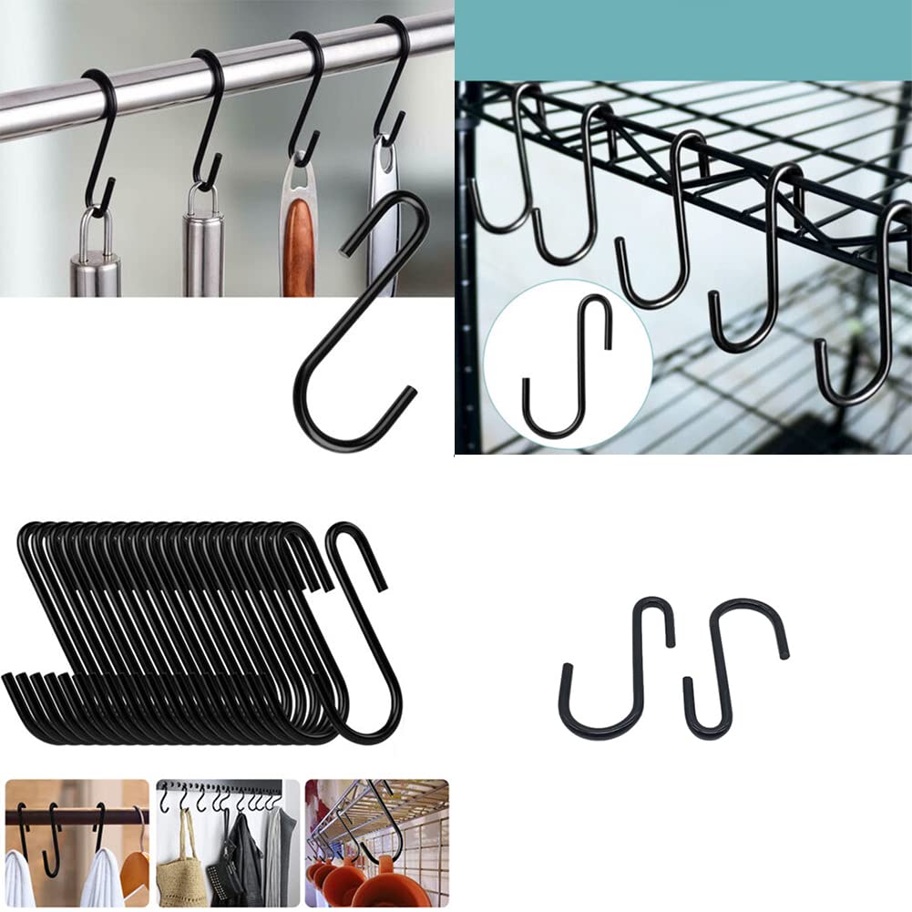 Magik 50-100 Pack Heavy Duty S Hooks Multi-Use Hanger Pan Pot Holder Rack Stainless (50 Pack)