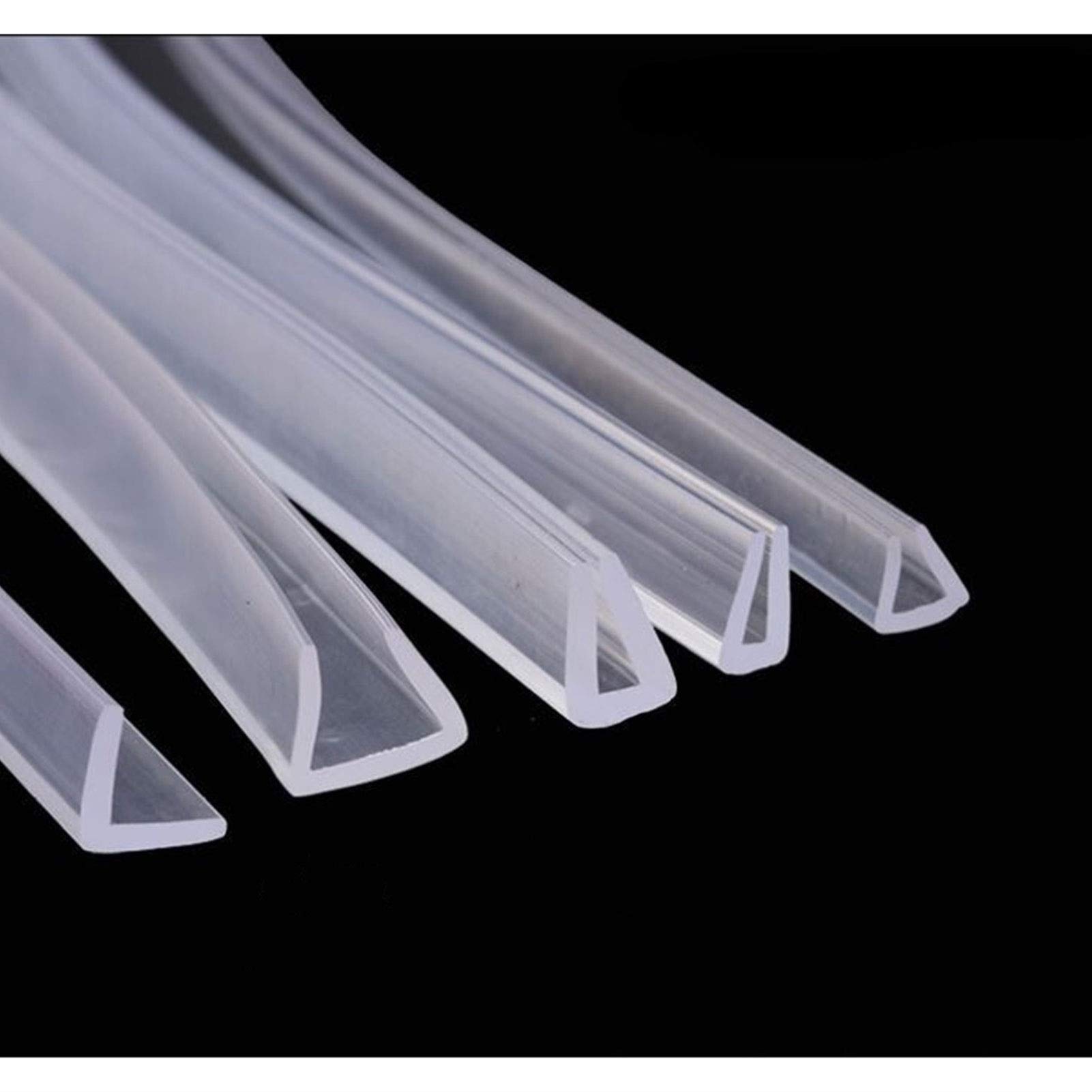 Bclla Zkenshan-Weather Stripping Seal 1 to 7 Mm Thick Glass Seals,2M / U-Shaped Silicone Rubber Shower Room Door and Window Seal Strips, Glass Door Seal Strip Stop Shower Leaks (Color : 16)