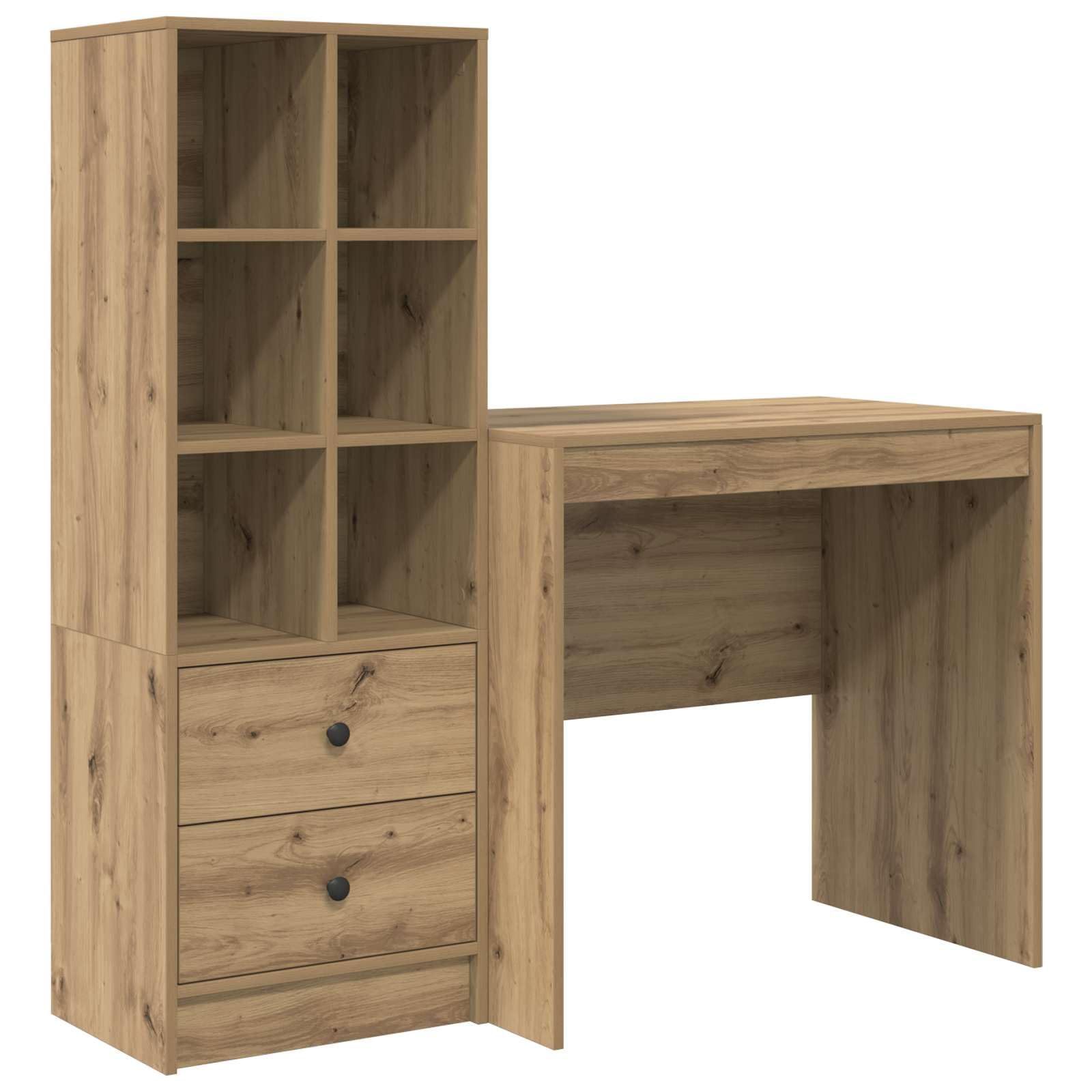 Scrivania Quercia Artisan 125,5 x 50 x 127 cm 2 pz Legno Lavorato
