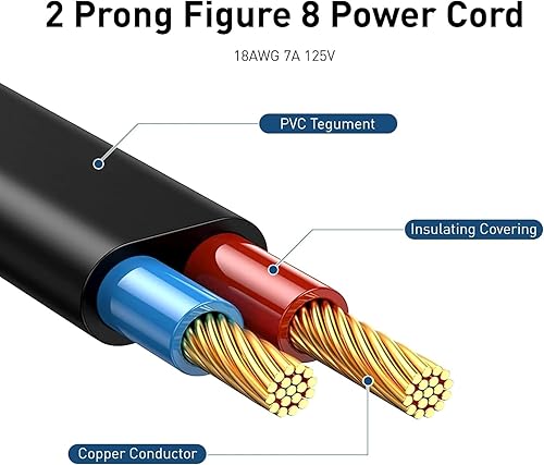 Miniatura 4 de Cable de alimentación de 2 clavijas compatible con lámpara de uñas de gel DeepDream de 48 W, lámpara de secado LED UV, Sangean WR-11SE, WR-16