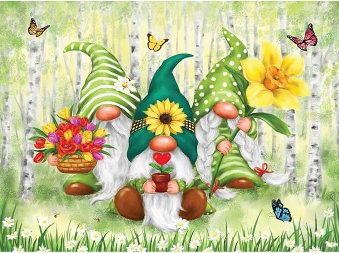 Bits and Pieces 1000 Piece Puzzles for Adults, Large 20" x 27" Jigsaw Puzzles 1000 Pieces Spring Fall & Winter Gnomes - Image 2