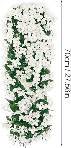 Miniatura 3 de Guirnalda de flores falsas artificiales violetas, flores de seda, cesta colgante de flores violetas, guirnalda colgante de glicina para pared de