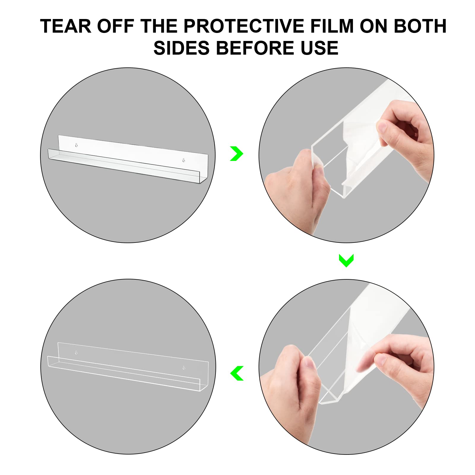 Buy Acrylic Invisible Floating Wall Ledge Shelf Clear Book Shelves