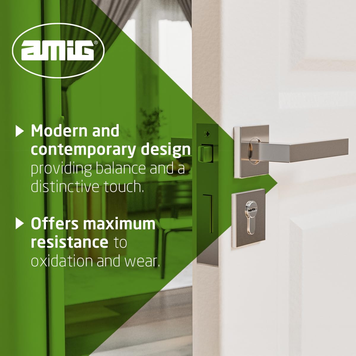 Amig - Door Escutcheon Set, Silver - Image 3