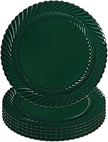 Vista 1 de Gifturbo 6 platos de carga redondos verdes, cargador de platos de arrecife para plato de cena, cargadores de Navidad de plástico de 13 pulgadas