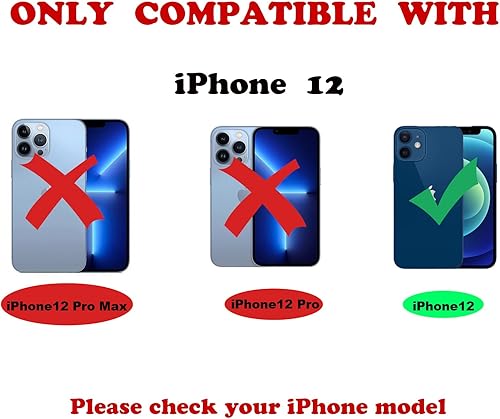 Miniatura 2 de Funda compatible con iPhone 12 de 6.1 pulgadas, funda suave con ventana grande, colores brillantes especialmente diseñada para mujeres y niñas (azul)