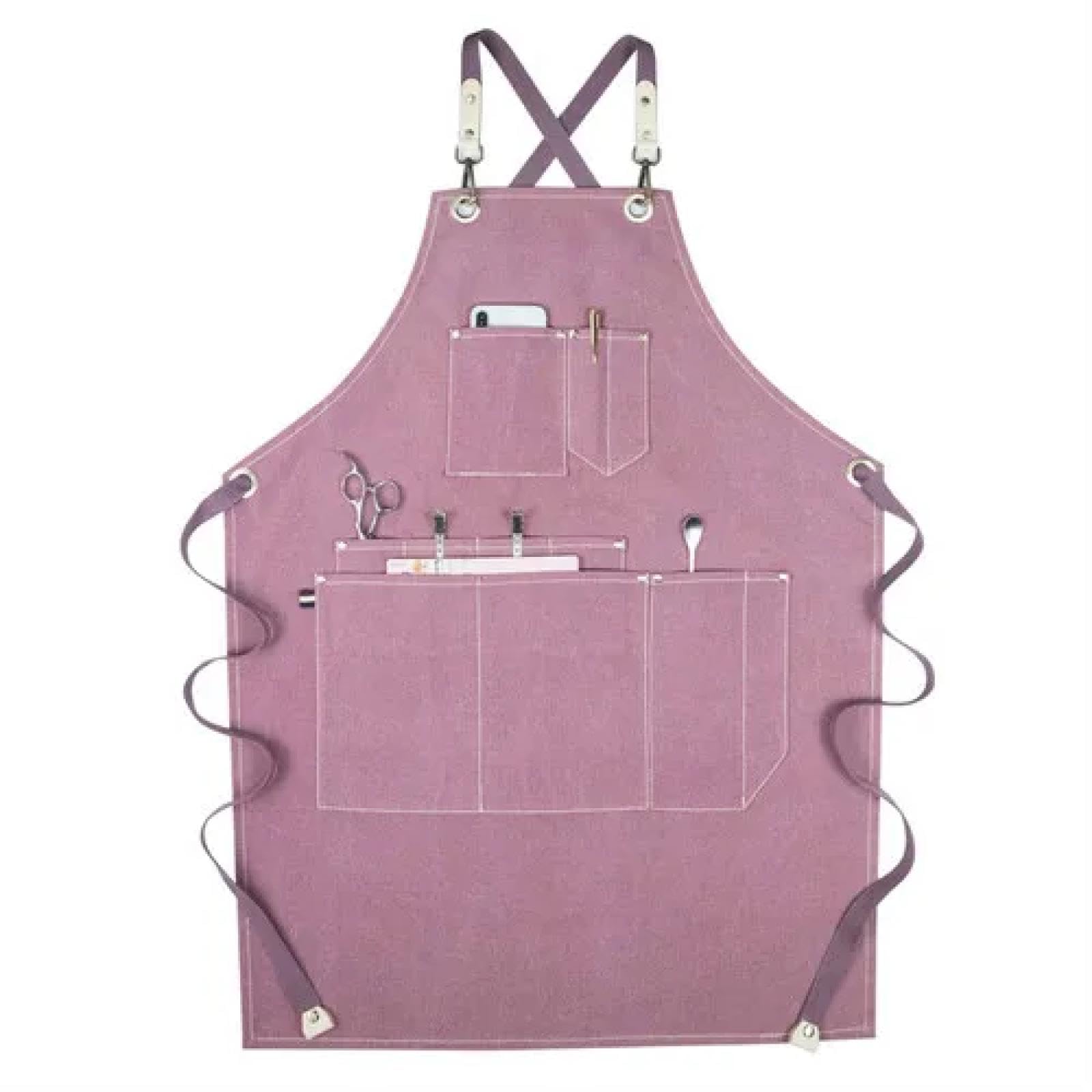 Cuisine Tablier Apron Tablier Unisexe Vêtements De Travail pour Hommes Toile Bavoir Réglable Cuisine pour Femme avec Outil Poches Tabliers De Cuisine