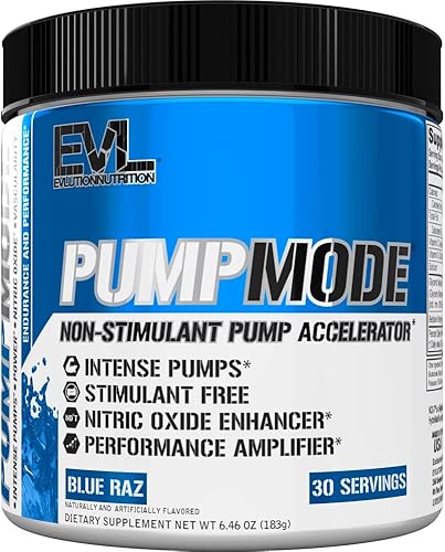 Miniatura 8 de Mejorador de óxido nítrico Evolution Nutrition Pump Mode para apoyo a los ejercicios intensos, rendimiento y vascularidad, 30 porciones, polvo sin