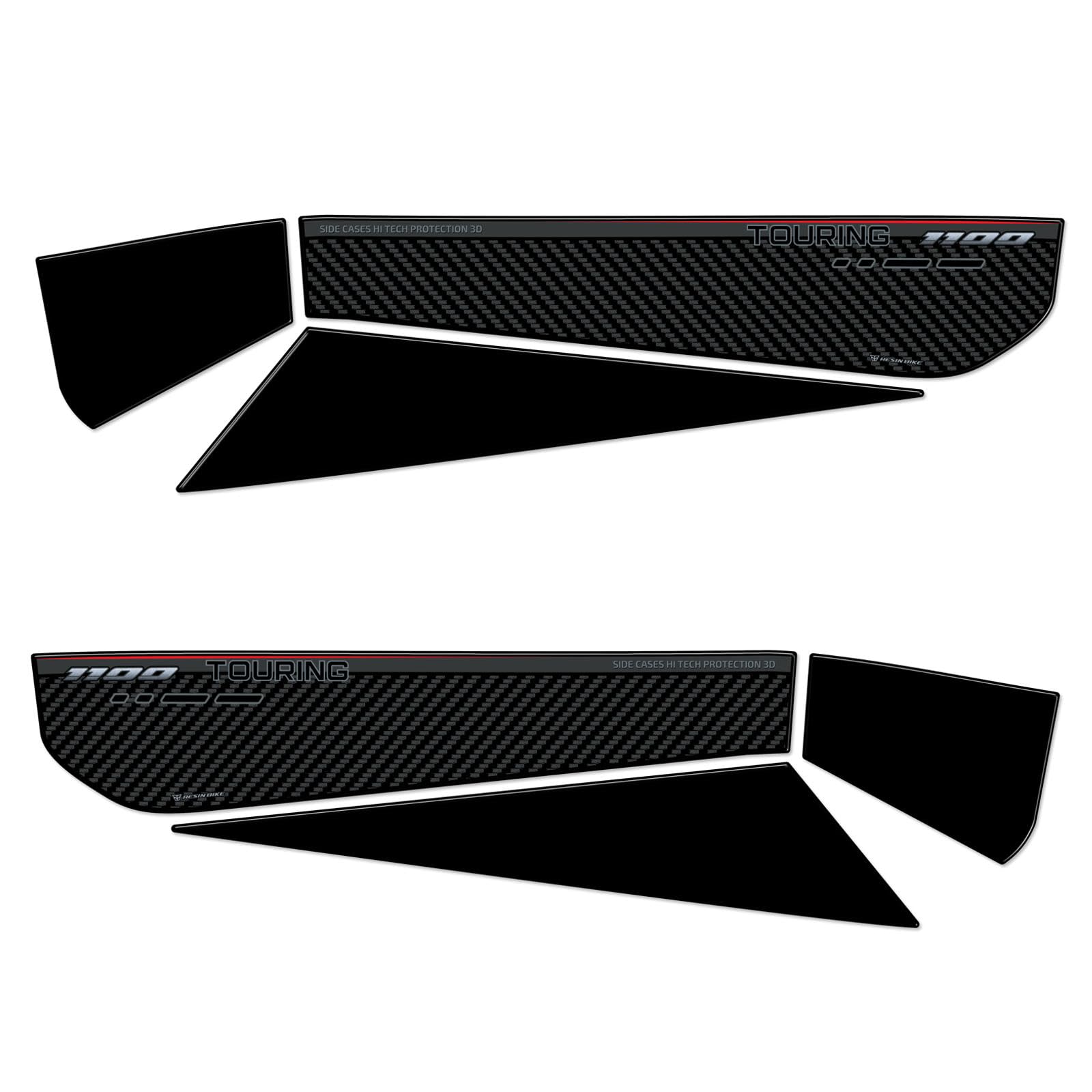 Resin Bike Zestaw Naklejek Motocyklowych Kompatybilny z Honda NT 1100 2025-2026. Para Ochraniaczy Górnej Części Kufrów-Toreb przed Zarysowaniami i Uderzeniami. Naklejki Żywiczne 3D Made in Italy
