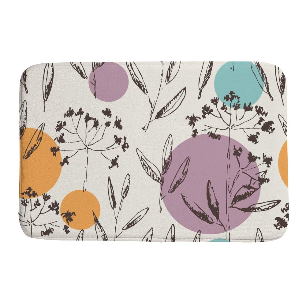 Paillasson en velours corail floral 60x90 cm antidérapant