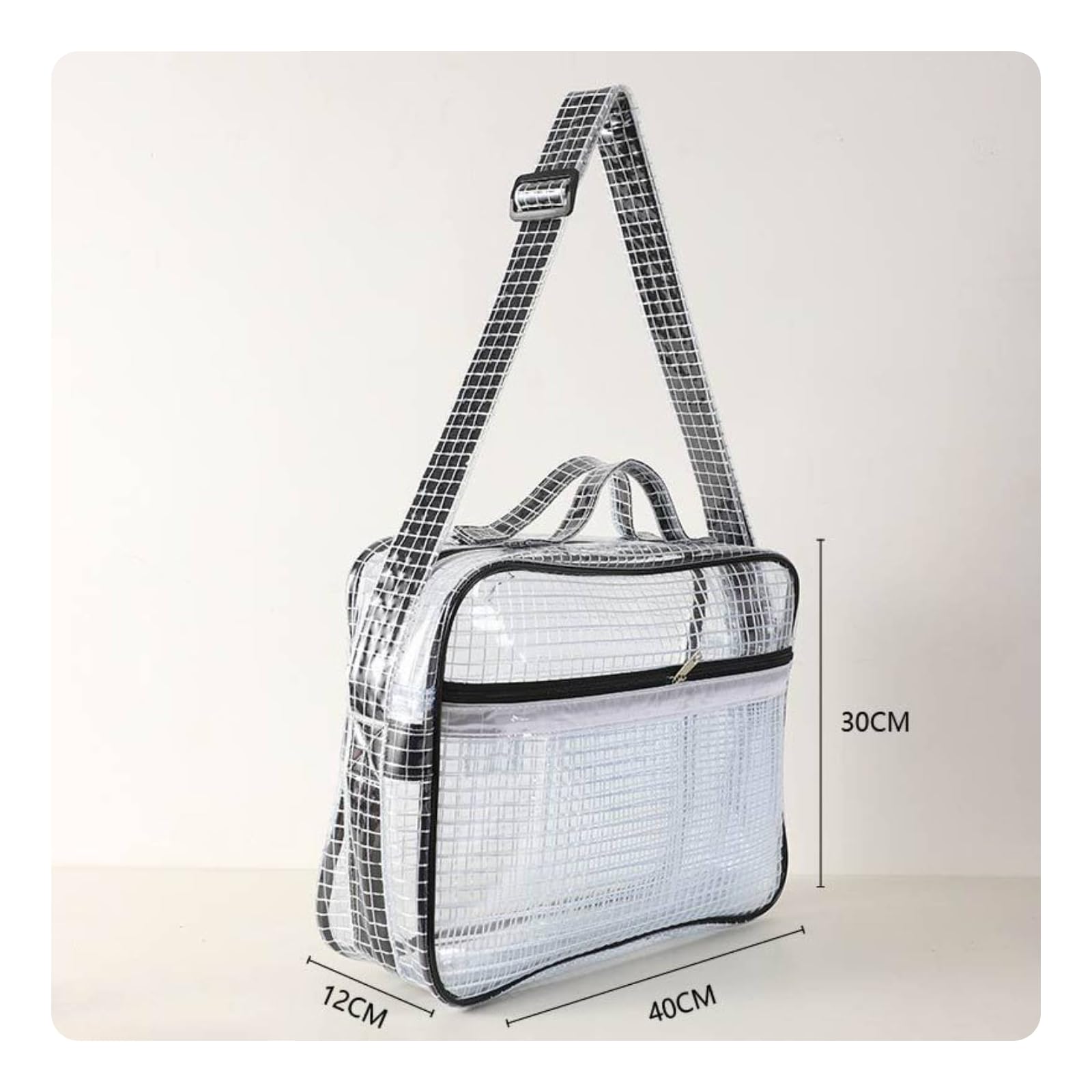 Reinraum-Schultertasche reflektierend antistatische Reinraumtasche durchsichtig transparente Schultertasche mit Vordertasche für Industriearbeiter