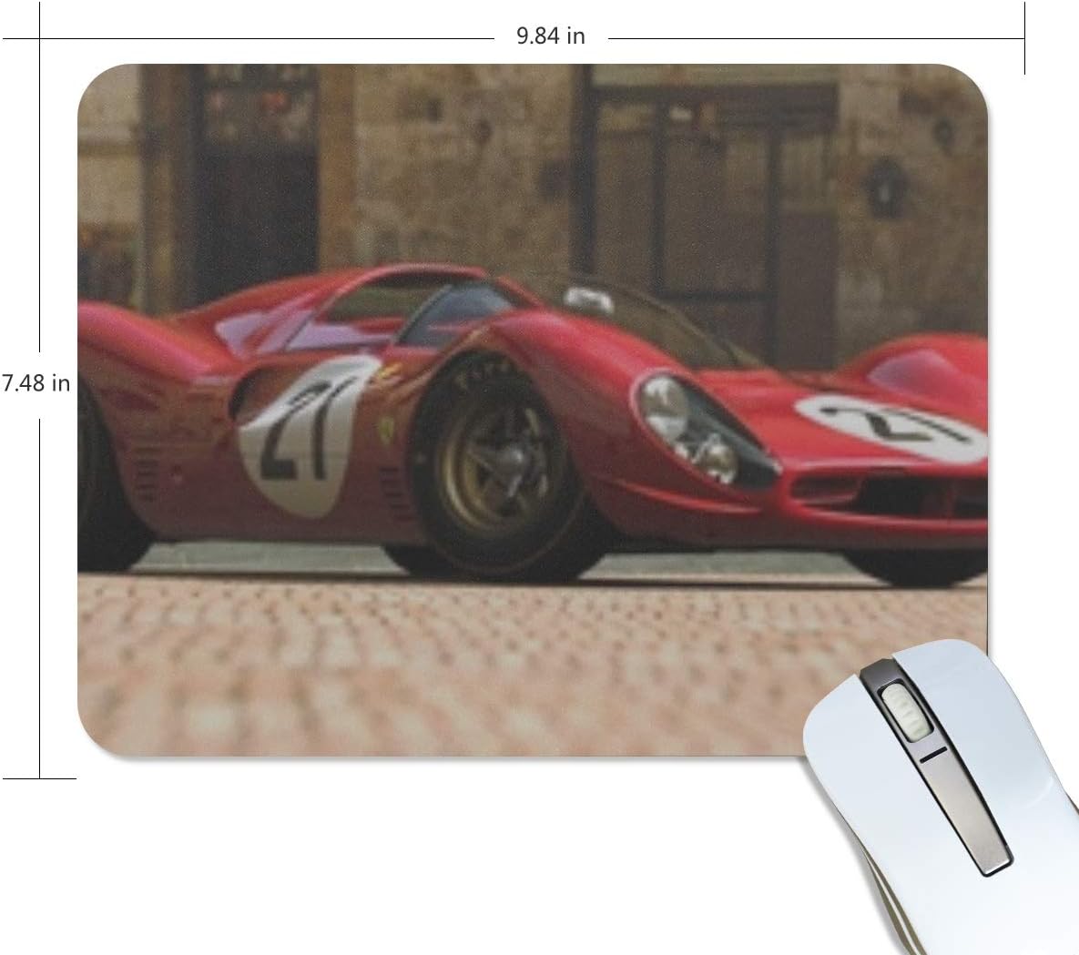 Mouse Pad Ferrari 330 P4 Ferrari 330 Sports Car Red Customized Rectangle Non-Slip Rubber Mousepad Gaming Mouse Pad Mat 9.8x7.5-inch