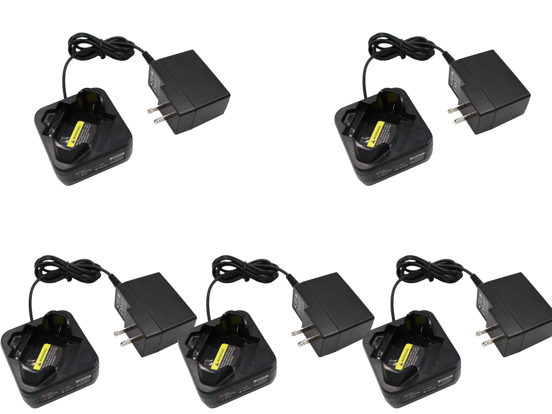 5-Pack BT90 Battery Charger Compatible with Motorola DLR1060 DLR1020 SL300 Radio