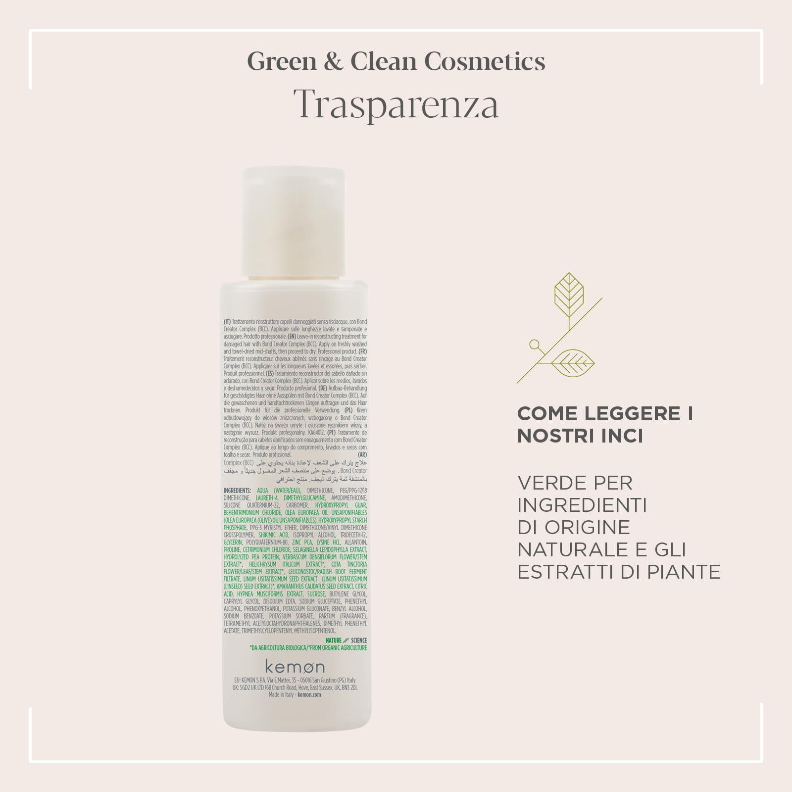 Actyva - Nuova Fibra Cream, Crema Trattamento Ristrutturante per Capelli Sfibrati con Amaranto e Alga Rossa, Senza Risciacquo - 125 ml