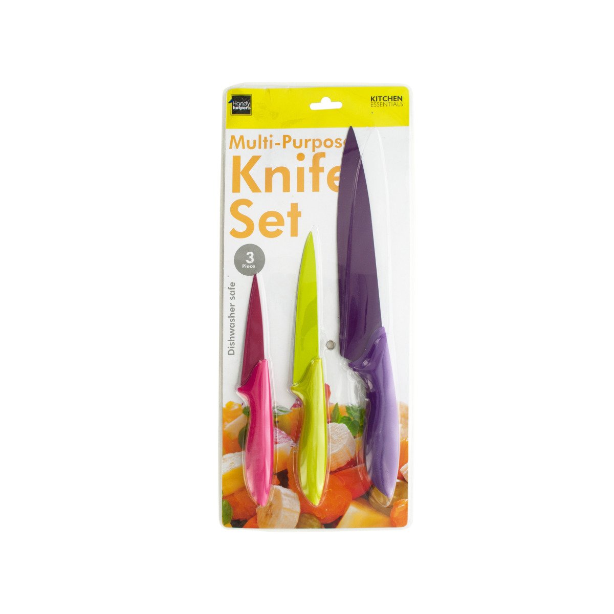 Handy Helpers 3-Piece Colorful Multi-Purpose Knife Set