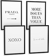 Papierschmiede® Premium Spruchposter Set 4er DIN A4 (21x30 cm) Motiv: Mode Ikone, Typografie Bilder Wohnzimmer Schlafzimmer ohne Rahmen